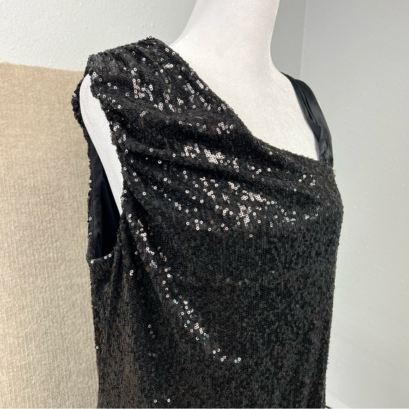 Calvin Klein Silk Combo Sequence Sleeveless Cocktail Dress Women’s Size 14 W - Picture 5 of 11